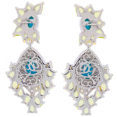 Sterling Silver Semi Mount Earrings Setting Pear PE 9X6mm White Topaz - Syzjewelry